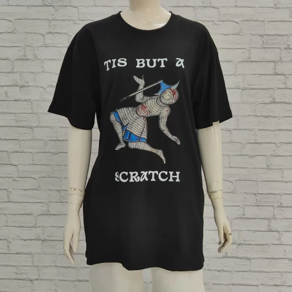 Tis But A Scratch Tee Funny Medieval Knight T-Shirt Vintage Meme Shirt Renaissance Fair Tops Men Crewneck Cotton Short Sleeve - Image 5