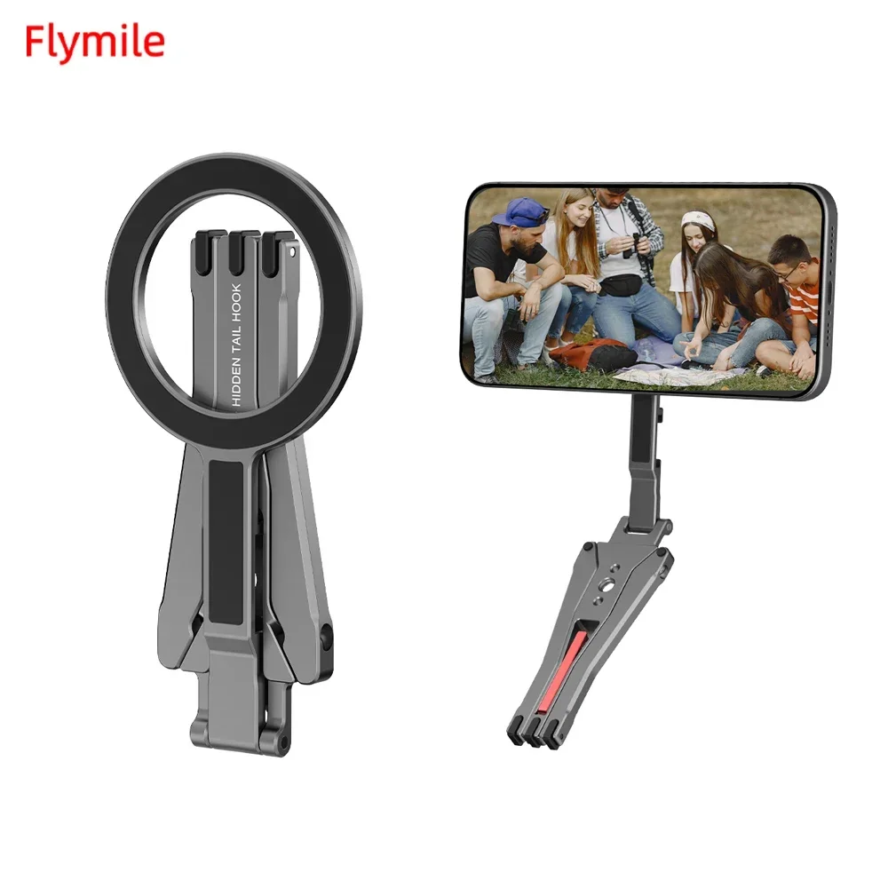 Flymile Magnetic Selfie Stick Tripod for Magsafe iPhone 16 15 14 13 Samsung Phone Holder for Vlog Live Streaming Online