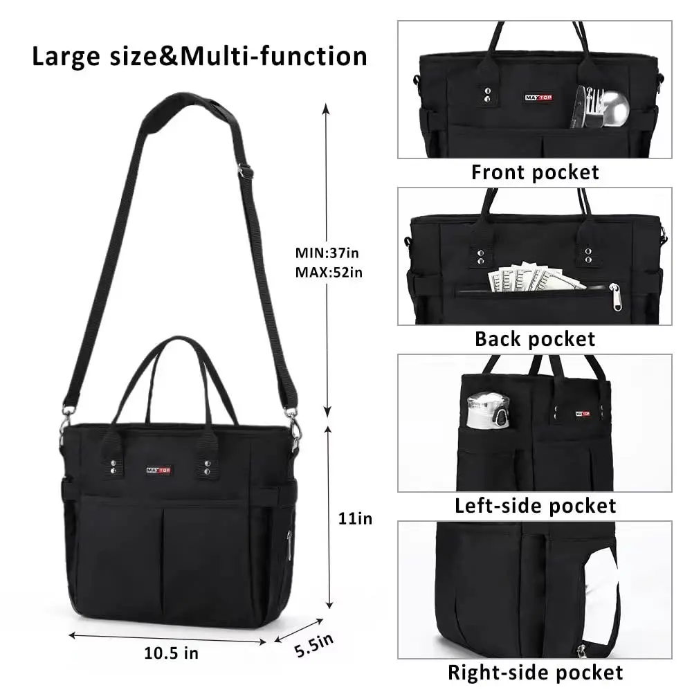 MAXTOP Lunch Box Women Large Insulated Thermal Cooler Tote Bag student Lunch bag with Adjustable Shoulder Strap 4-Outside Pocket