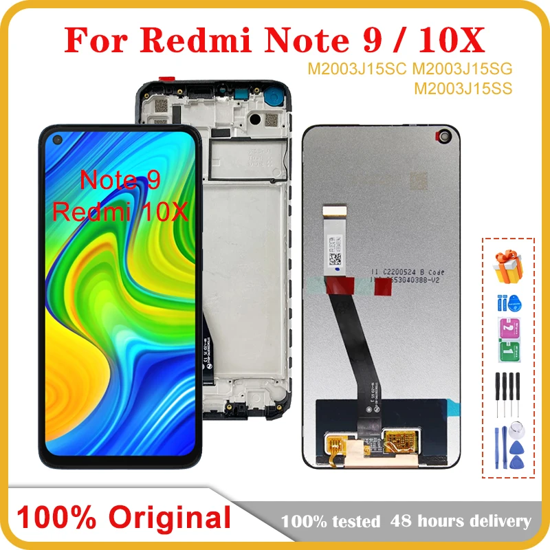 

6.53" Original For Xiaomi Redmi Note 9 LCD Display Screen Replacement For Redmi 10X 4G LCD M2003J15SG Display M2003J15SC Parts