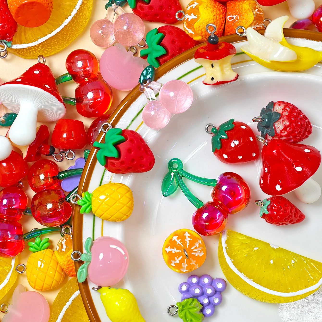 

Дофамин, смешанные креативные имитация фруктов и еды, подвески из смолы, серьги «сделай сам», ожерелья, брелки, цепочки для телефонов, ювелирные аксессуары