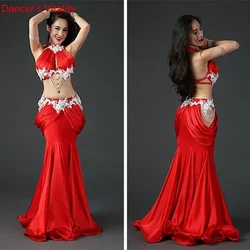 Jupe en arête de poisson pour femme, haut épissé, costume de compétition imbibé, vêtements de danse pour femme, mode indienne, vêtements de danse pour le ventre, la rumba, le samba, le tango, financièrement