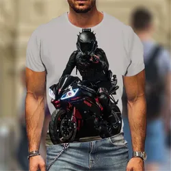 Mode Straße Motorrad Männer T-Shirts Heißer Verkauf Lokomotive Muster 3D Printed Kurzarm T-shirts Moto & Biker Hip Hop Mann tops