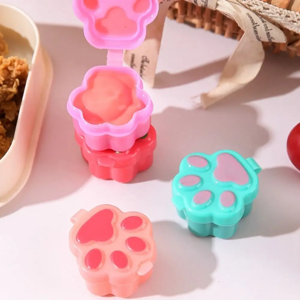 Cute Plastic Mini Tomato Ketchup Bottle Cartoon Mini Soy Sauce Box Cat Paw Salad Condiment Container Lunch