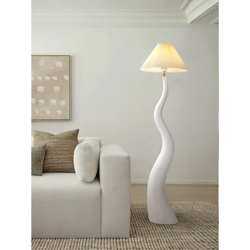 Nordic Cream Style Living Room Floor Lamp Light French Bedroom Study Vertical Decoration High Sense