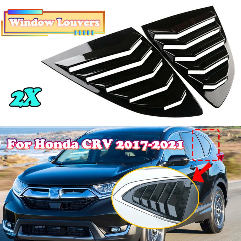 Carbon Fiber Car Rear Side Window Louvers Cover Blinds Scoop Air Vent Cover Trim For Honda CR-V CRV 2017 2018 2019 2020 2021