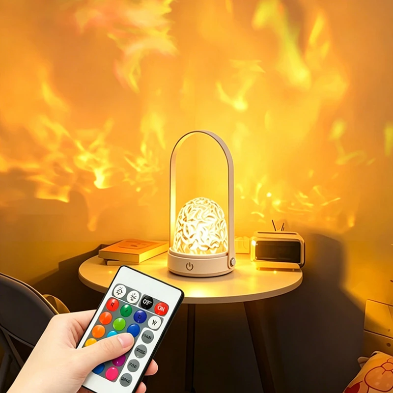 Ripple Atmosphere Lamp, 16 Colors LED Night Light with Remote, USB Rechargeable Bedside Table Lamp Bedroom Decor