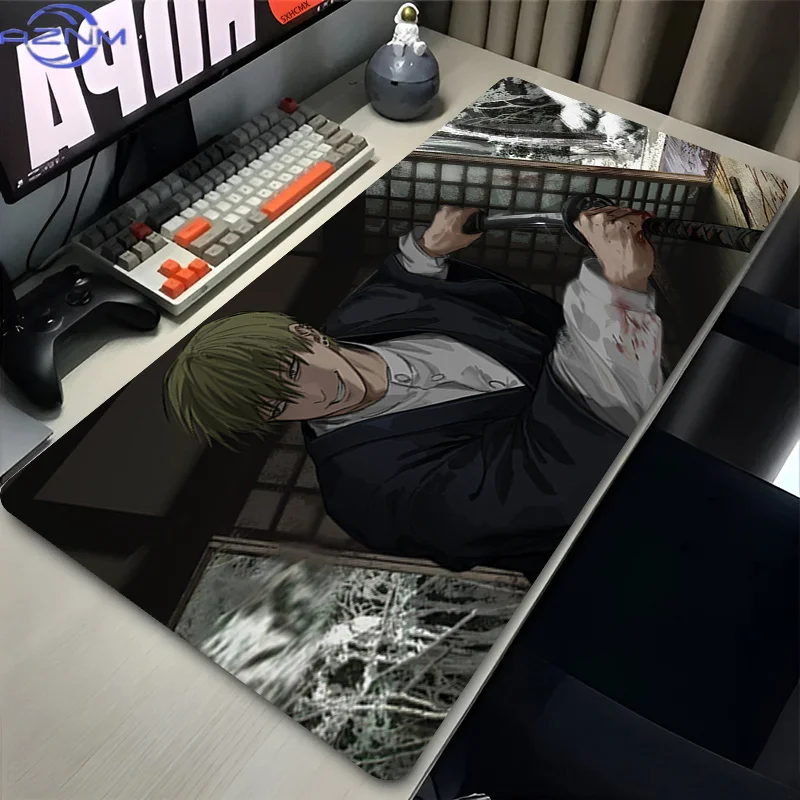 Large Mouse Pad Gaming Anime Jujutsu Kaisen Zenin Naoya Mousepad LockEdge Computer Keyboard Desk Mat Rubber Base Mouse Mats