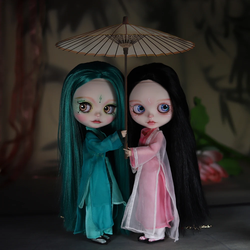 

ICY DBS Blyth Кукла Ярмаркая кожа Матовое лицо Китайская легенда Белая змея Зеленая змея Макияж DIY Кукла Фестиваль Подарок Подарок на день рождения