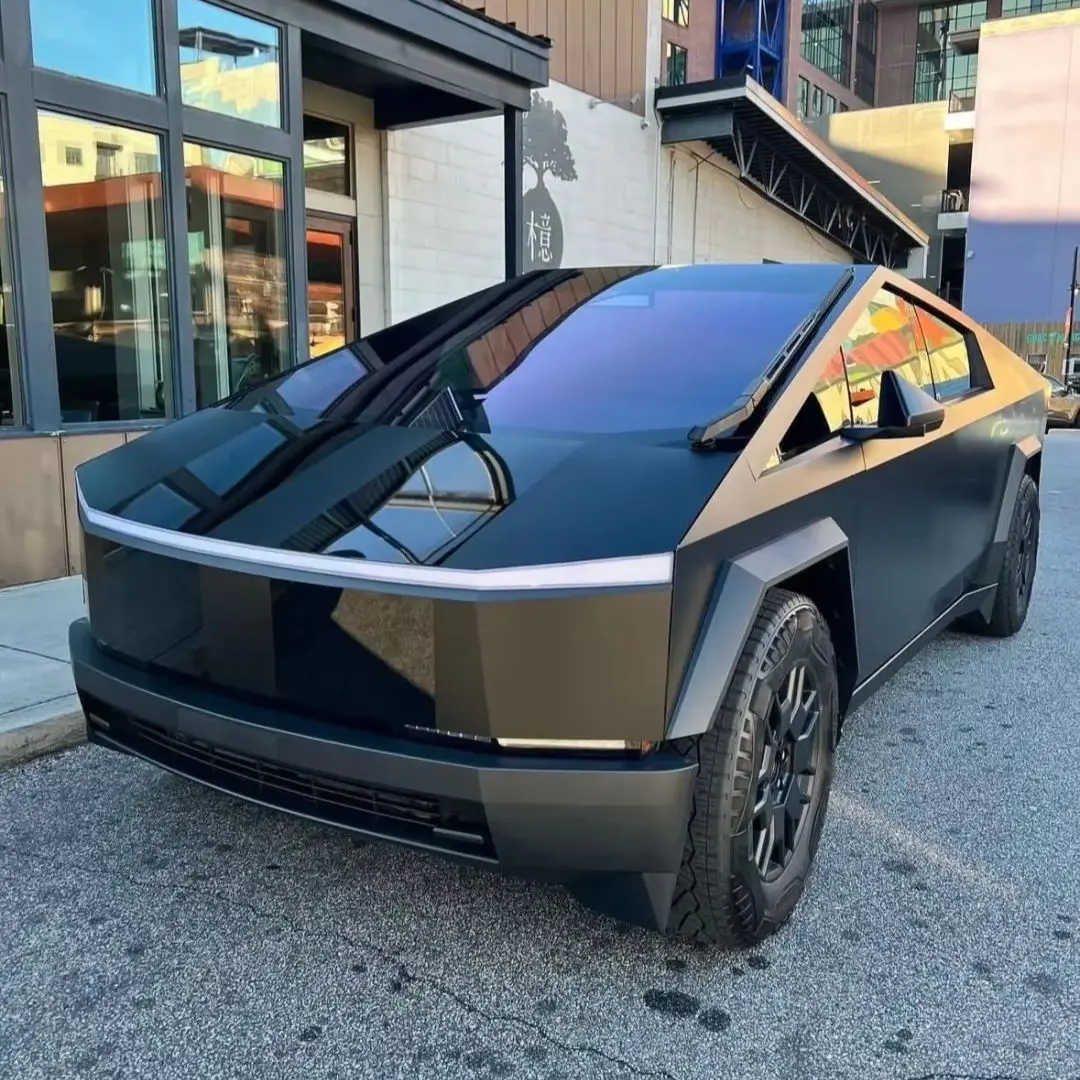 Pre-cut PPF Bright Black Film For Tesla Cybertruck 2024-2026 DIY Color PET Paint Protection Film Color Changing Film Vinyl Antiscratch Cover Resistant Car Accessories