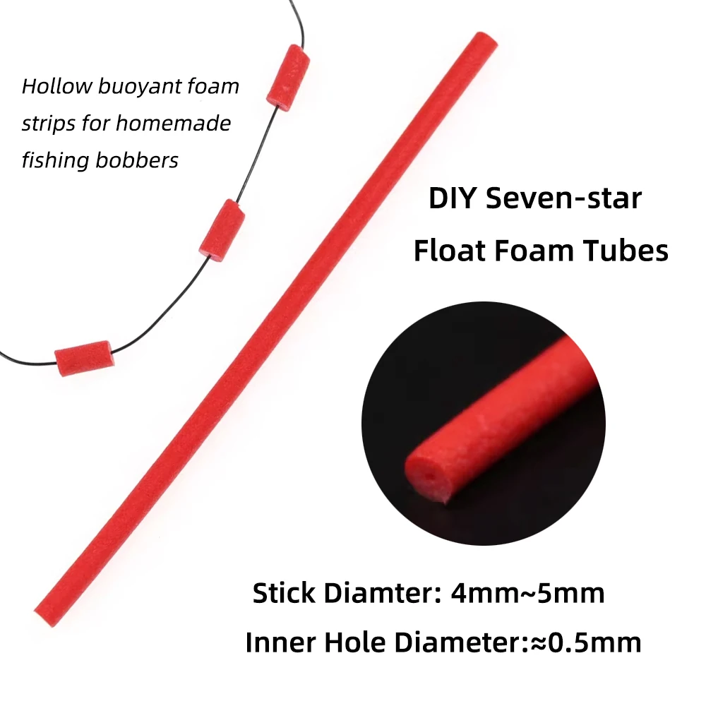 12 Stück/Packung 16CM Angelschaum-Schwimmerstäbe mit Mittelbohrung, Hochdichte DIY Siebenstern-Schwimmer Schaumstoffrohre, Material zur Riggenherstellung – Detail 4