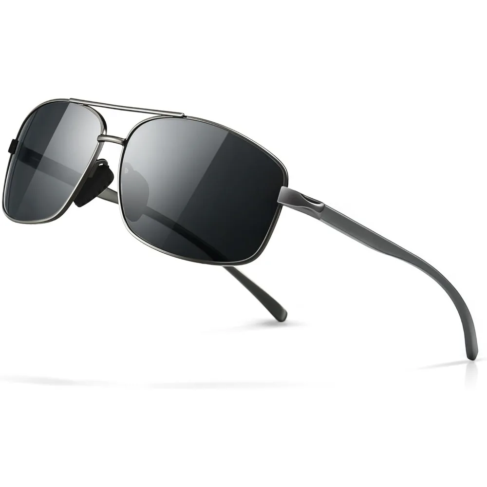 

Lunettes de soleil légères pour hommes avec protection UV400 et polarisation rectangulaire
