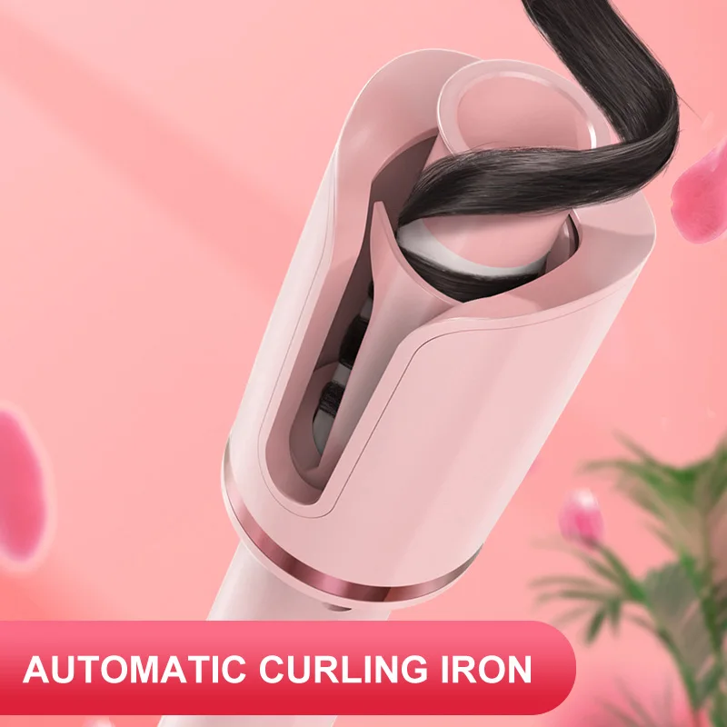 Fast Heating Clockwise Anticlockwise Rotation Temperature Adjustable Rose Spin Cabin Electric Automatic Hair Curling Iron