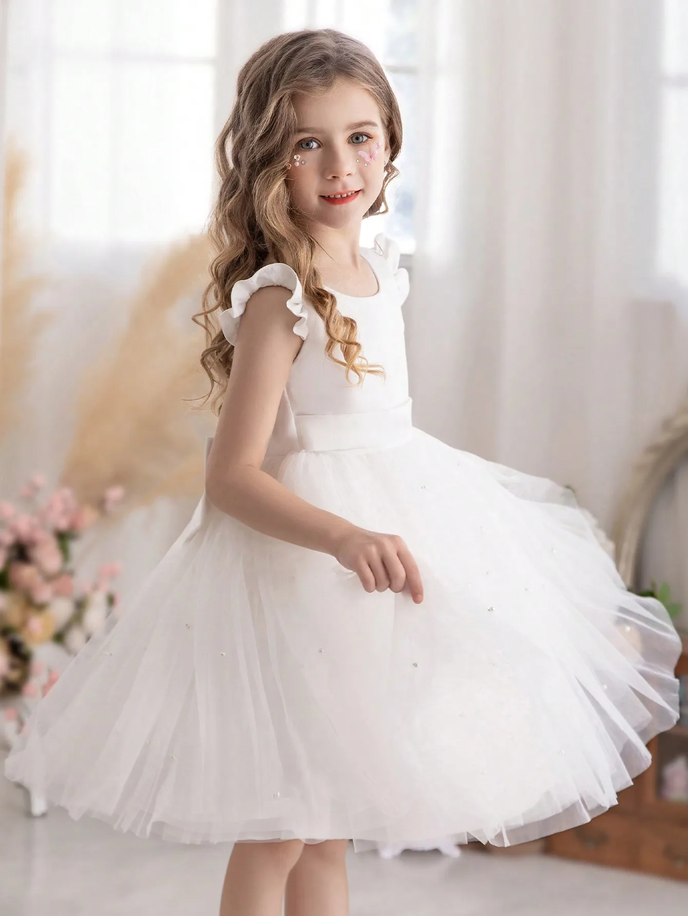 Girls' Birthday Party Puffy Tulle Princess Dress, Everyday Party Dress, Flower Girl Wedding Dress, Children's Important Holiday Piano Host Performance Outfit