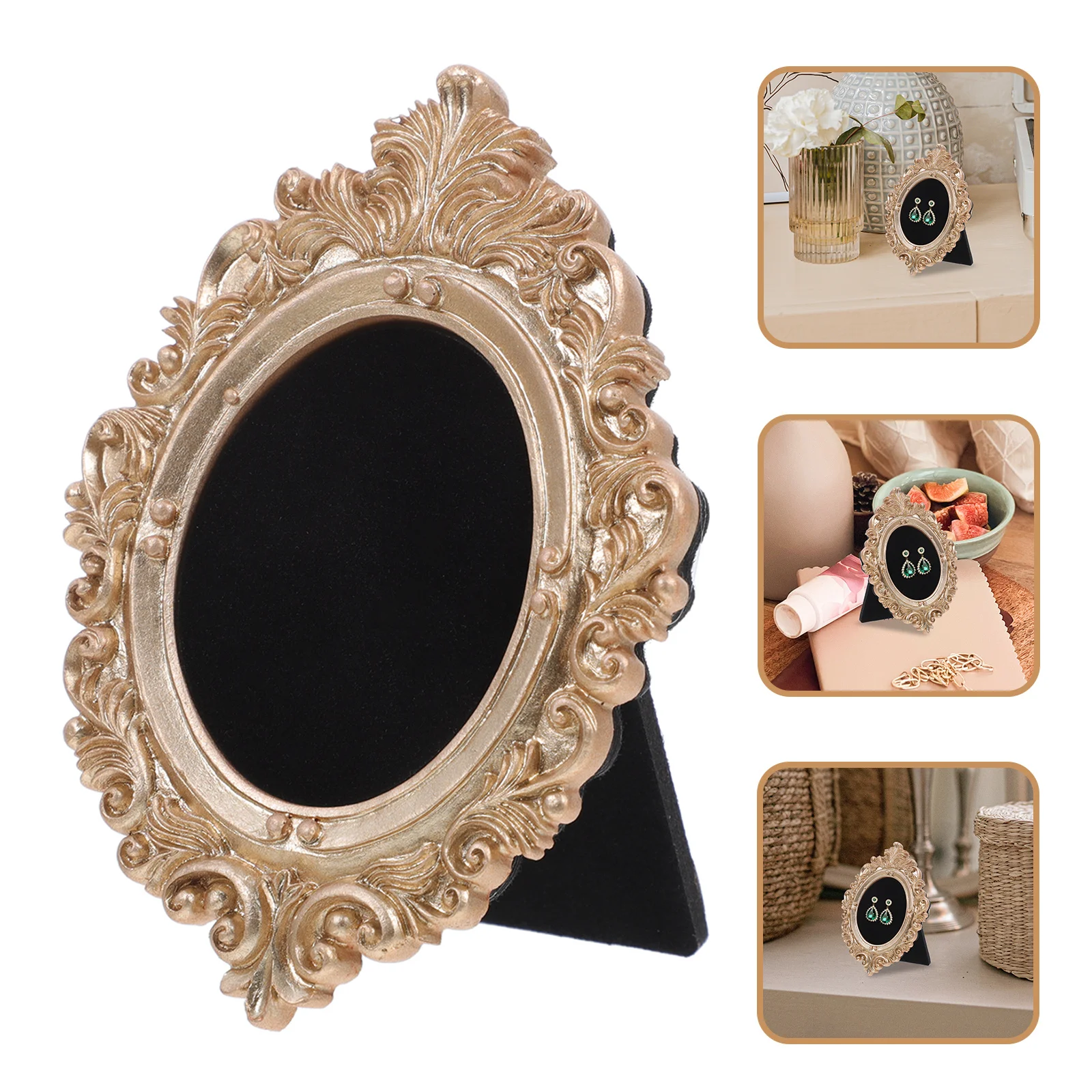 

1pcs Mini Resin Jewelry Display Stand Vintage Table Top Holder For Earrings Necklaces Photography Wall Hanging