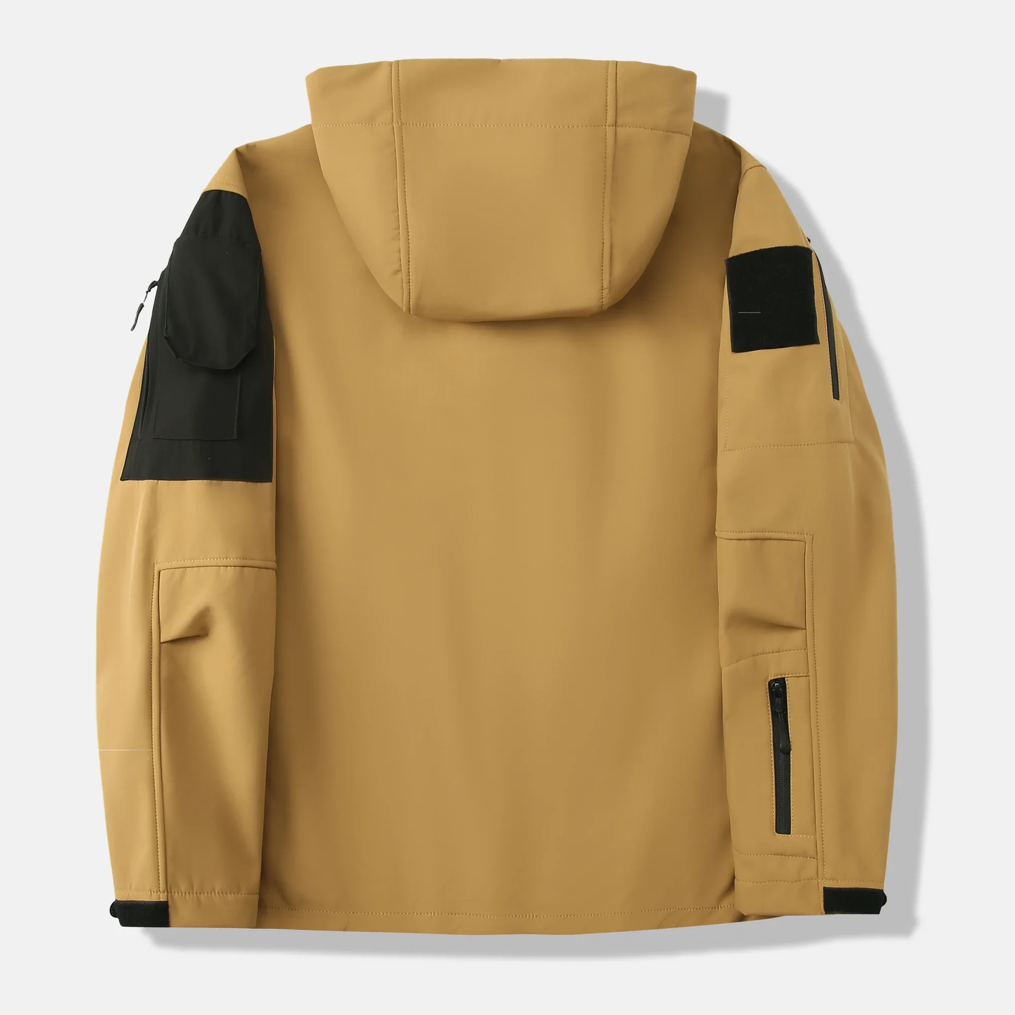 سلسلة القائد التكتيكي للرجال في الهواء الطلق مقاومة للرياح ومقاومة للماء معطف بقلنسوة ناعم من El Jaet قابل للعطلات الحضرية للخريف والشتاء