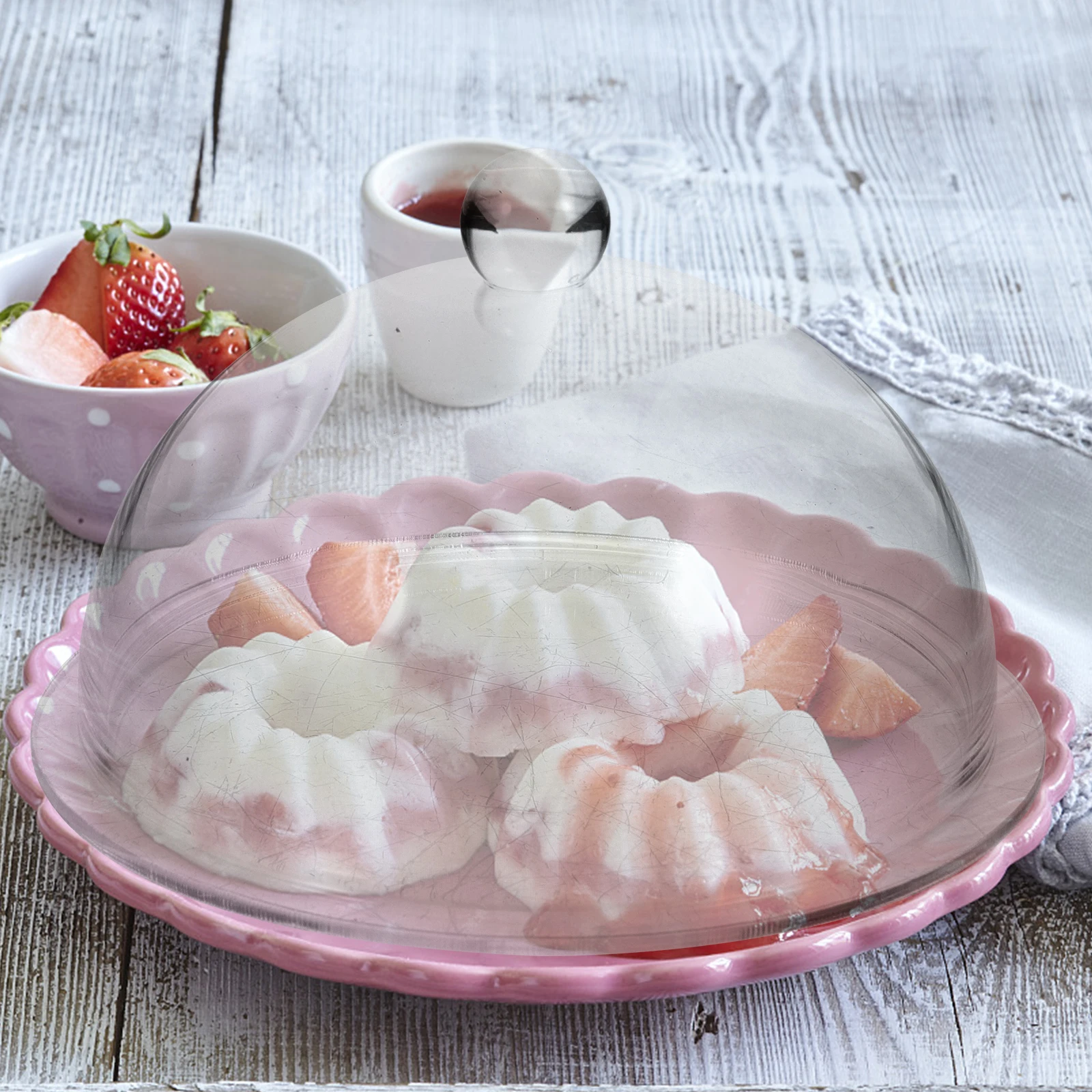 

Smoke Infuser Transparent Glass Food Dome Cover Kitchen Dining Table Food Serving Cover Cake Dome for Smoking and Display