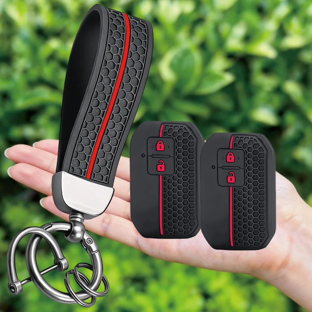 Silicone Remote Key Case Cover for Suzuki Swift 2017 2018 Keyless Fob Shell Skin Keyring Key Chain Holder Protector Accessories - view 3