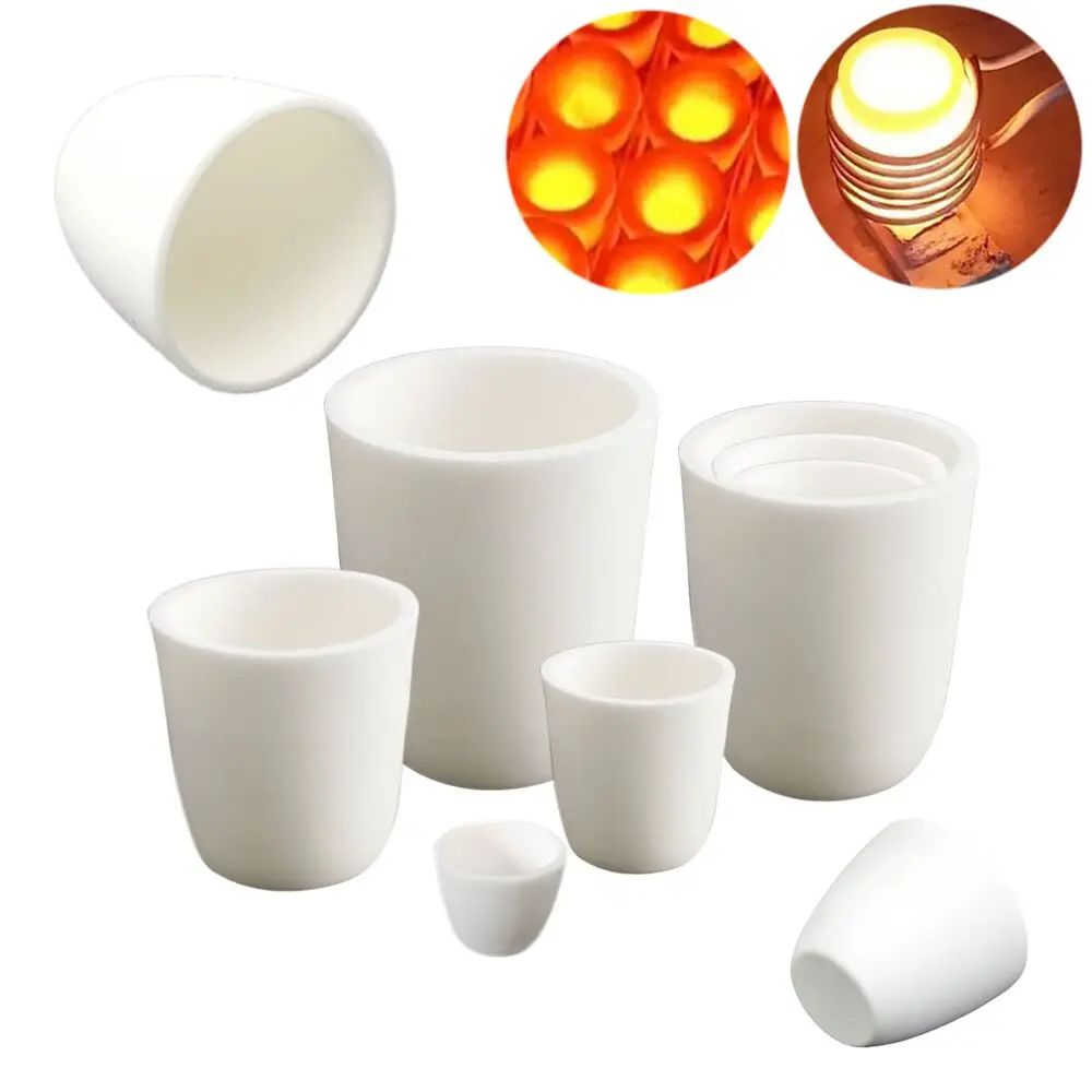 1pcs 5/8/10/20/25/30/50/70/100/150/200/300/500ml alumina crucible laboratory arc alumina corundum ceramic smelting crucible