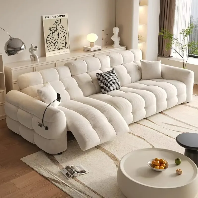 

White Armrest Fabric Electric Sofa Modern Luxury Oversized Apartments Couch Loveseat Designer Divano Soggiorno Furniture Home