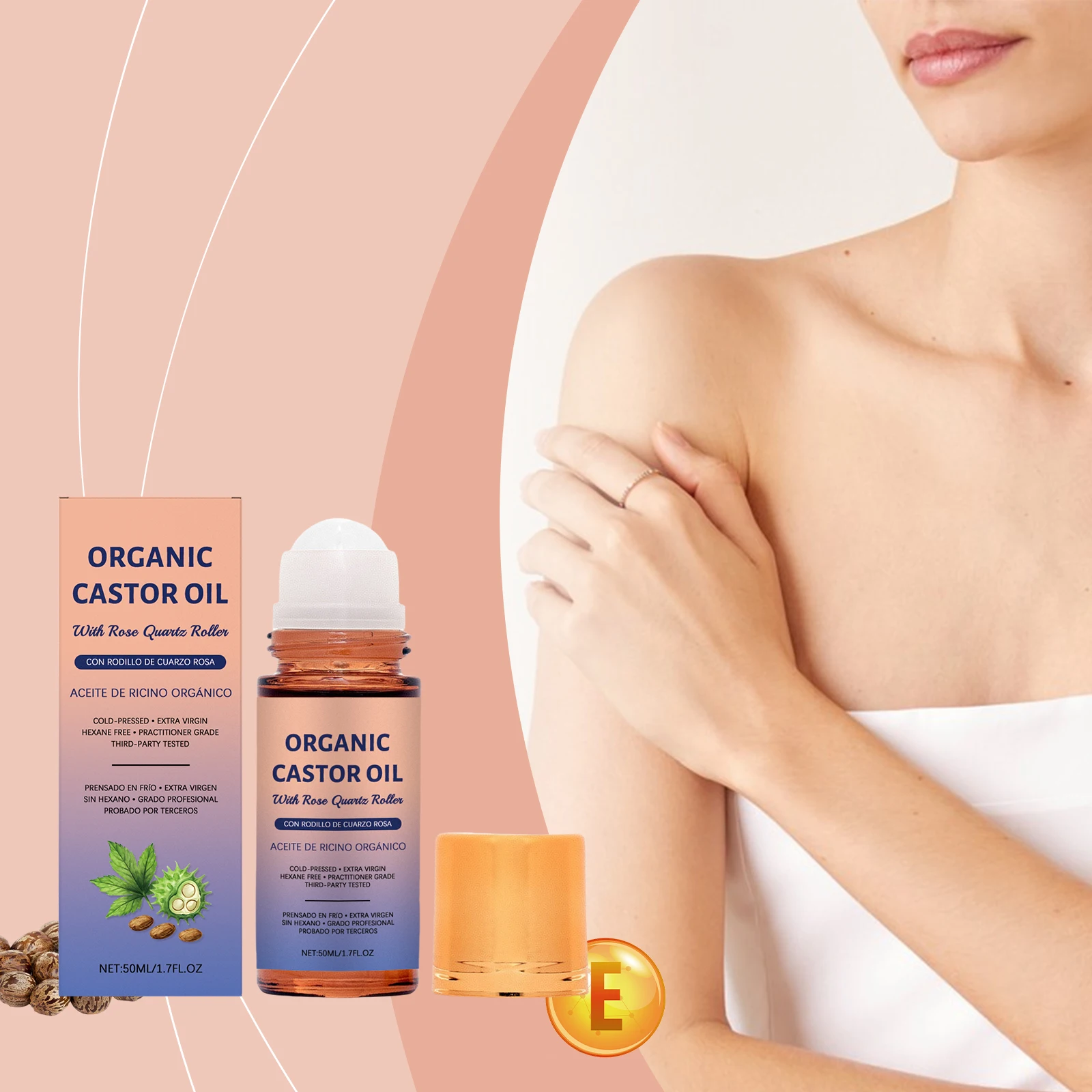

Castor Oil Soothing Essence Ball Relieve Dryness Brighten Deep Hydration Nourish Improve Skin Condition Skin Moisturizing Serum