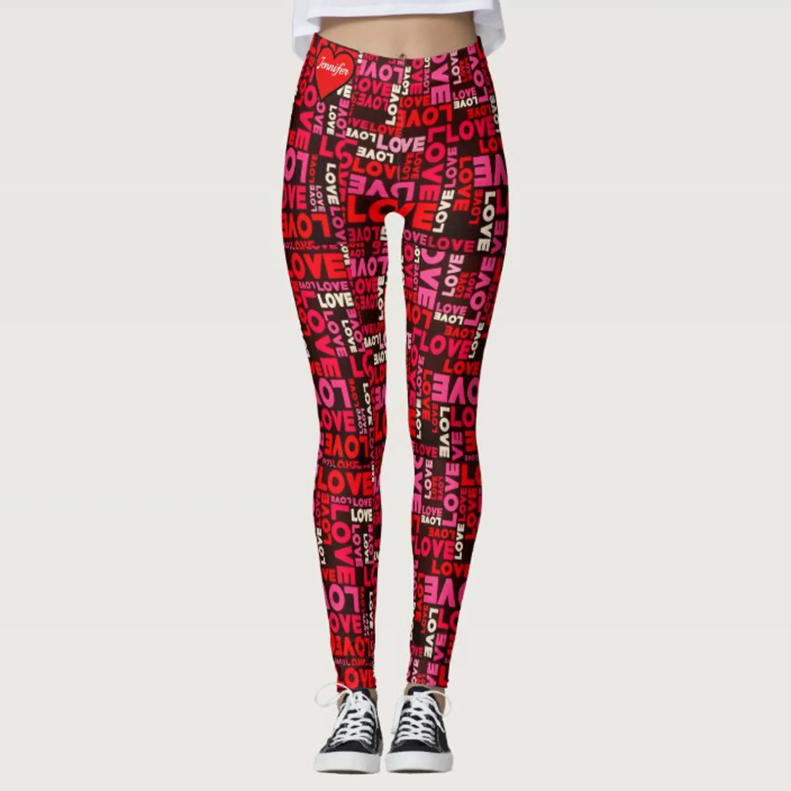 Valentine's Love Graffiti Tight Leggings Fitness Yoga Pants Women's Hight Waist Naked Feeling Fitness Running Legging Pants