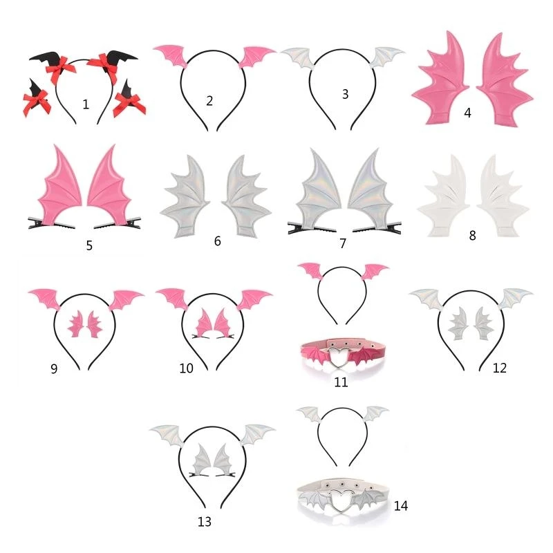 5ASD 참신 동물 날개 헤어 밴드 초커 헤어 클리핑 할로윈 크리스마스 코스프레 용품
