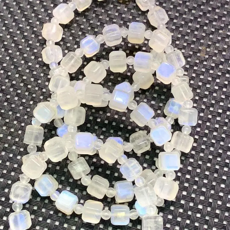 8.8MM Natural Blue Moon Stone Bracelet For Women Men Love Gift Crystal Beads Strands Jewelry Gift 1PCS