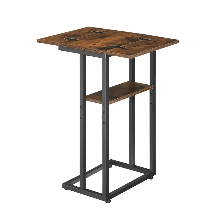 

C Shaped Side Table, End Table for Sofa, Couch Table Slide Under, C Table for Small Space, Small Foldable Table, Easy Assembly,