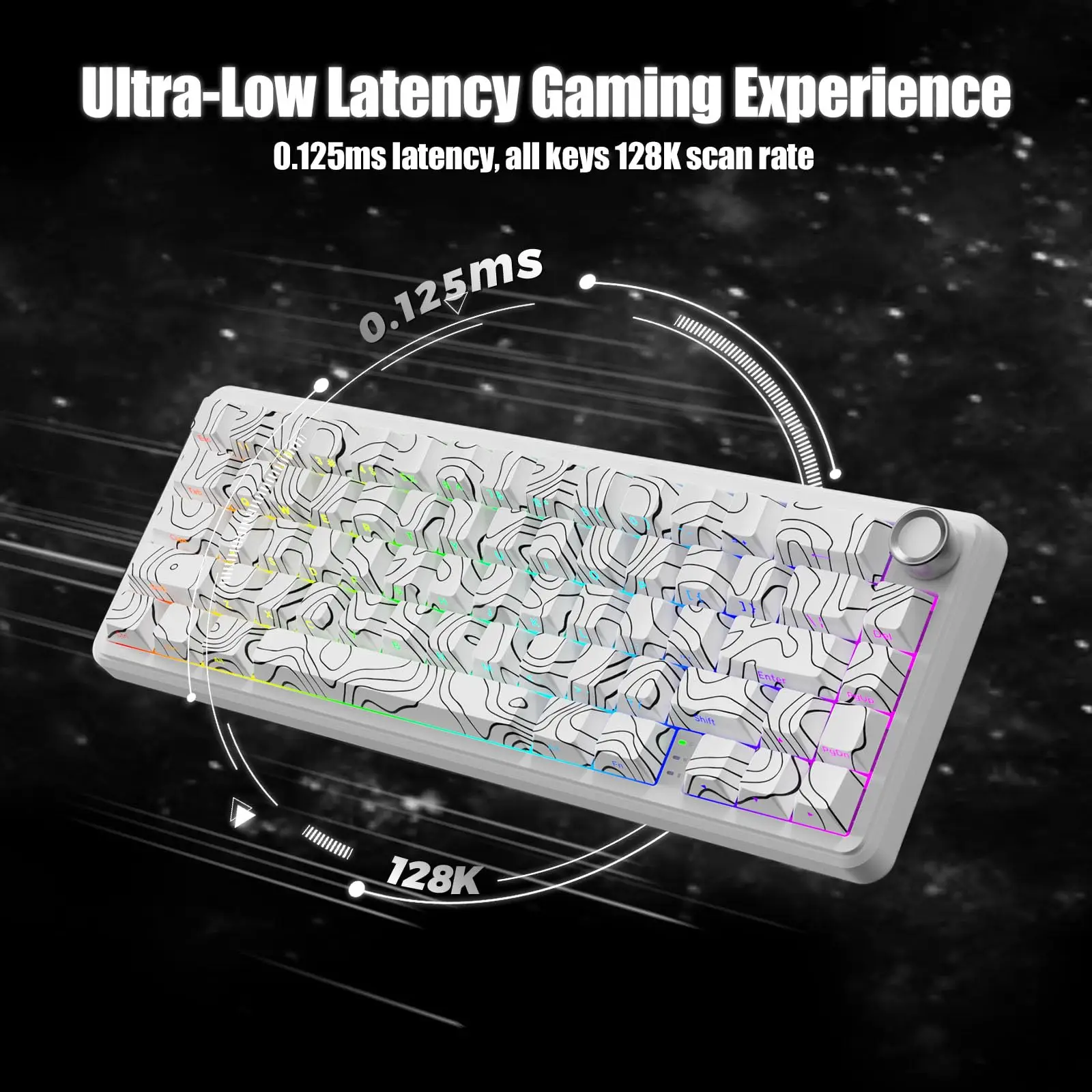 ATTACK SHARK X65PRO HE Rapid Trigger Wireless Gaming Keyboard, 0.01mm RT Accuracy 8KHz Polling Rate, Tri-Mode, Magnetic Switch