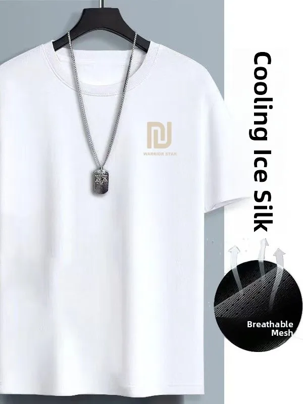 

Мужская футболка из ледяного шелка ort Sve Spor Qui Dry Breathable f Sve Base irt Stand Fit с принтом Youth Faion Summer