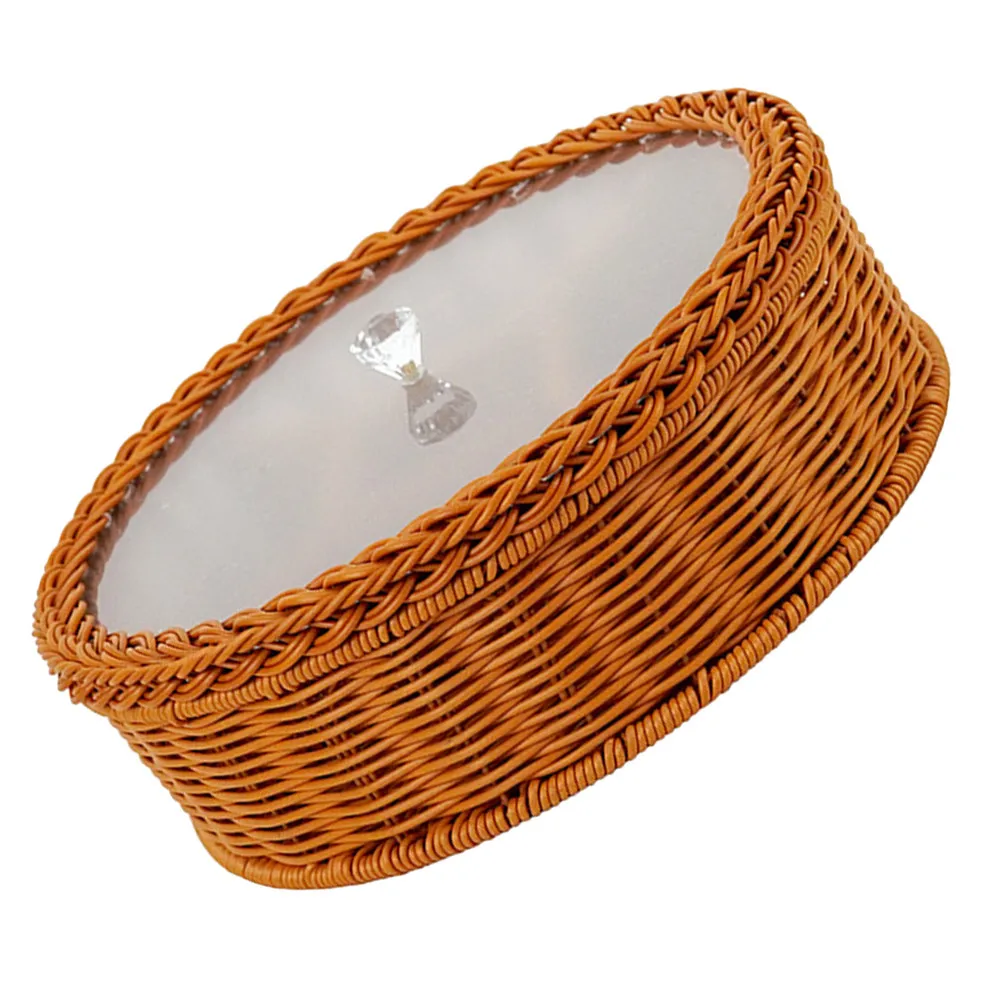 

Plastic Handwoven Serving Tray with 5 Compartments Elegant Divided Nut Snack Organizer for Living Room Office Bedroom Dried