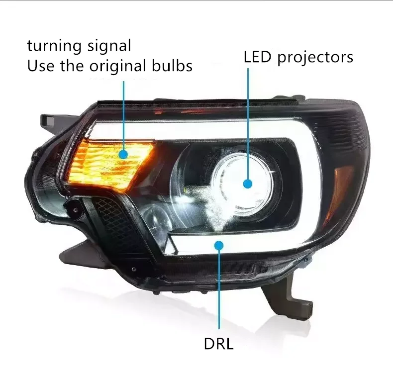 Archaic auto lamp LED Car Headlight For  Tacoma 2011 2012  2023 2014 With DRL Plug and play