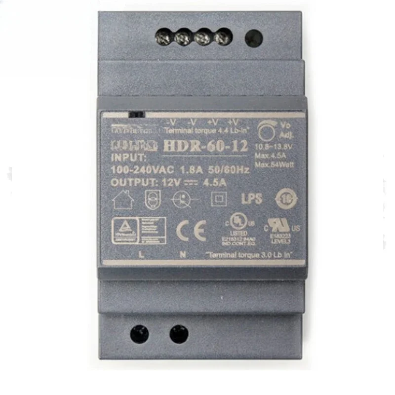 MW HDR-60-12 rail mounted switch power supply (around 60W) HDR-60-12 12V 4.5A output