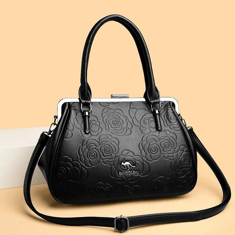 

High-end hand-held women's bag, fashionable embossed design, large-capacity single-shoulder crossbody bag, women's armpit bag
