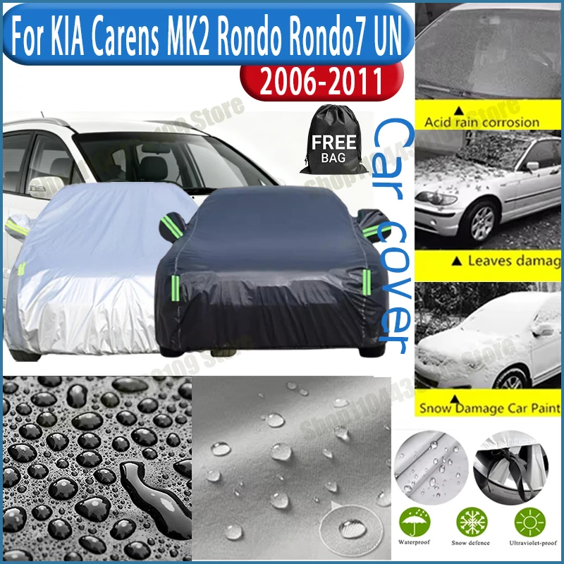 

For KIA Carens MK2 Rondo Rondo7 UN 2006-2011 Outdoor Waterproof Snowproof Sunshade Car Cover 210T Custom Protection Storm Hood