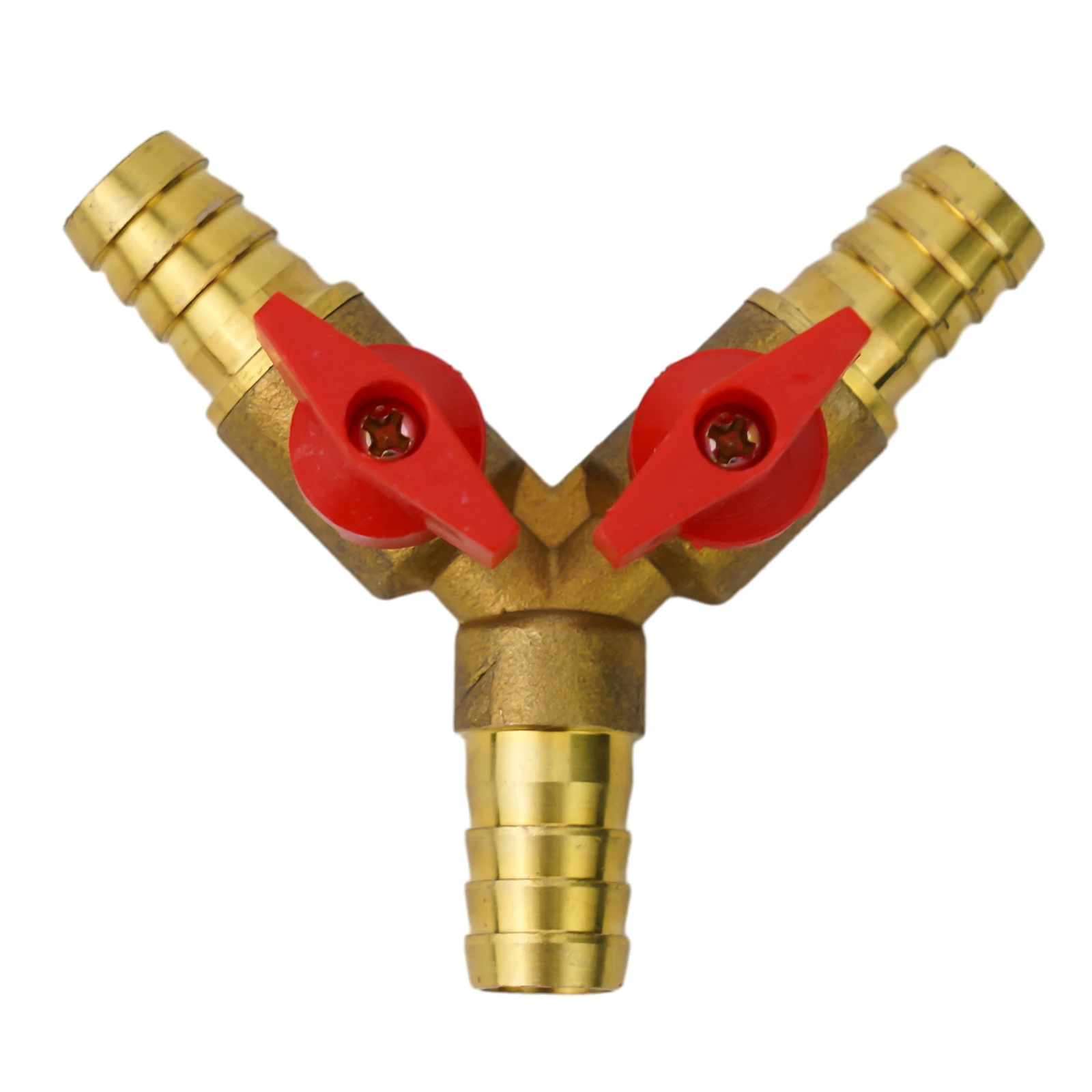 Sturdy 12mm Hose Y 3Way Brass shut off Valve for Fuel Air Water Gas Suitable for Garden Irrigation and Water Pipe Fittings