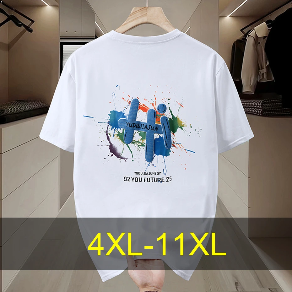 

Summer T-shirt Men 10XL 12XL Plus Size Short Sleeve Tops Tees Chinese Print T-shirts Fashion Casual Tshirt Male Big Size 12XL