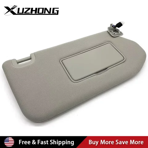 Right Passenger Sun Visor with Lamp for 2013-2018 Nissan Pathfinder QX60 Grey
