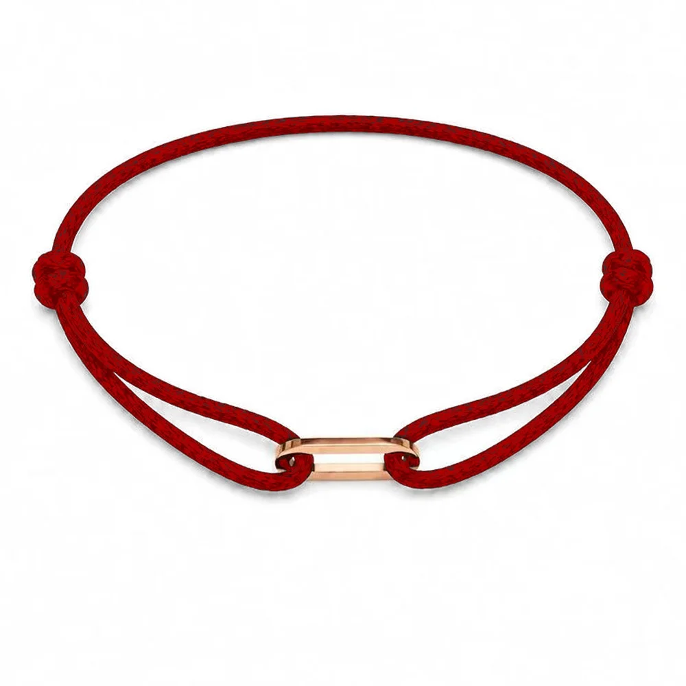 Zalman Einfaches Rundes Ovales Schnallen-Armband Geflochtenes Verstellbares DIY Buntes Seil-Armband für Damen und Herren Edelstahl-Schmuck