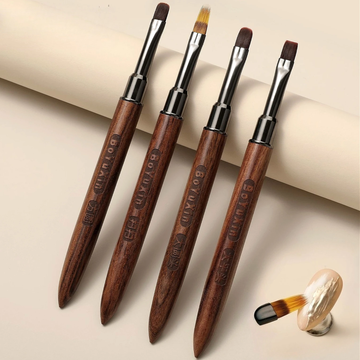 

Nail Art Brushes Elongated Line Drawing Chic Sandalwood Pole Nail Art Phototherapy Round Head Large Flat Head Fill Manicure Tool