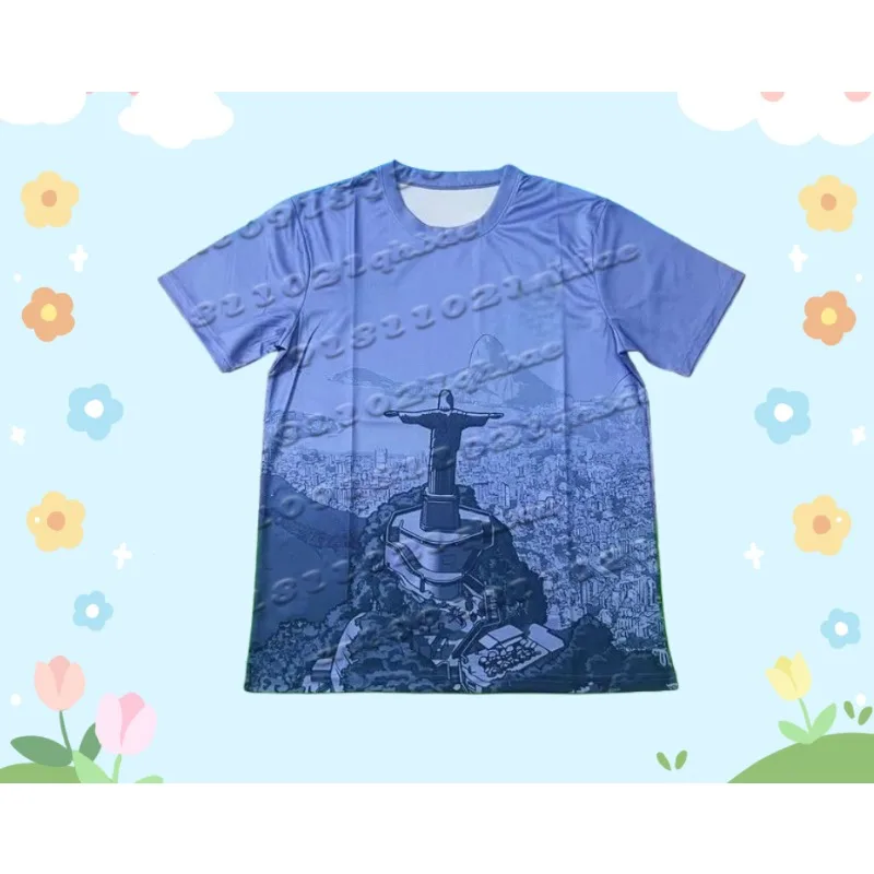 

2025 Новая повседневная и модная быстросохнущая рубашка с короткими рукавами, футбольный трикотаж с 3D-принтом и короткими рукавами