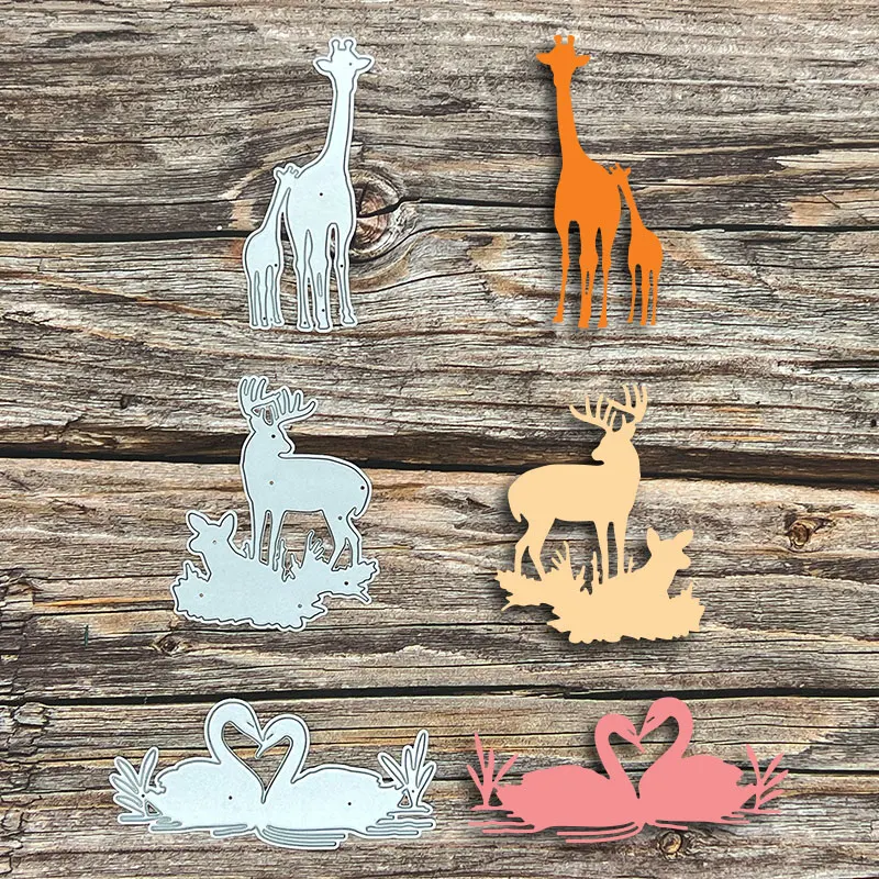 giraffe metal Die cutting knurling deer Clipbook and card making swan Album Envelope Decoration Handmade DIY Die Cut