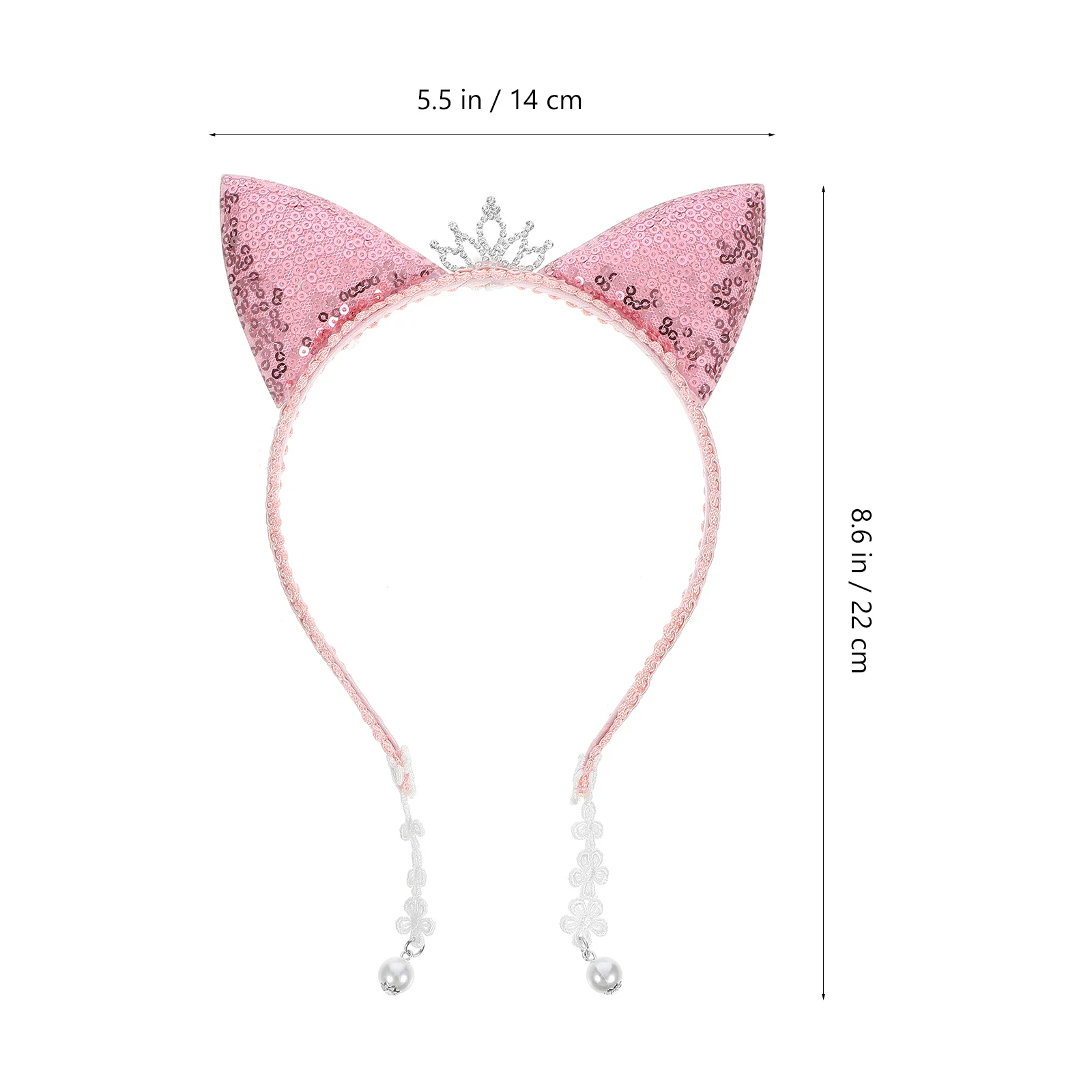 Girls Headbands Cat Ear Sequin Crown Modeling Car Party Headwear Child Kitten Costumes