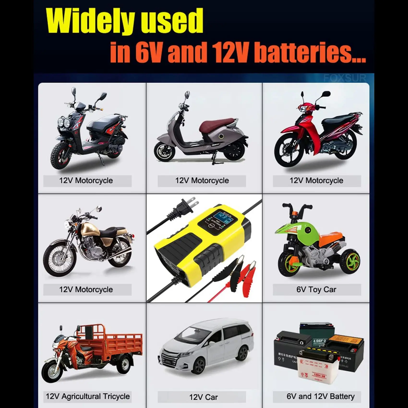 

NEW-12V Battery Charger Maintainer 2A Automatic Smart Charger Portable Battery Repair And Desulfator For Car Truck