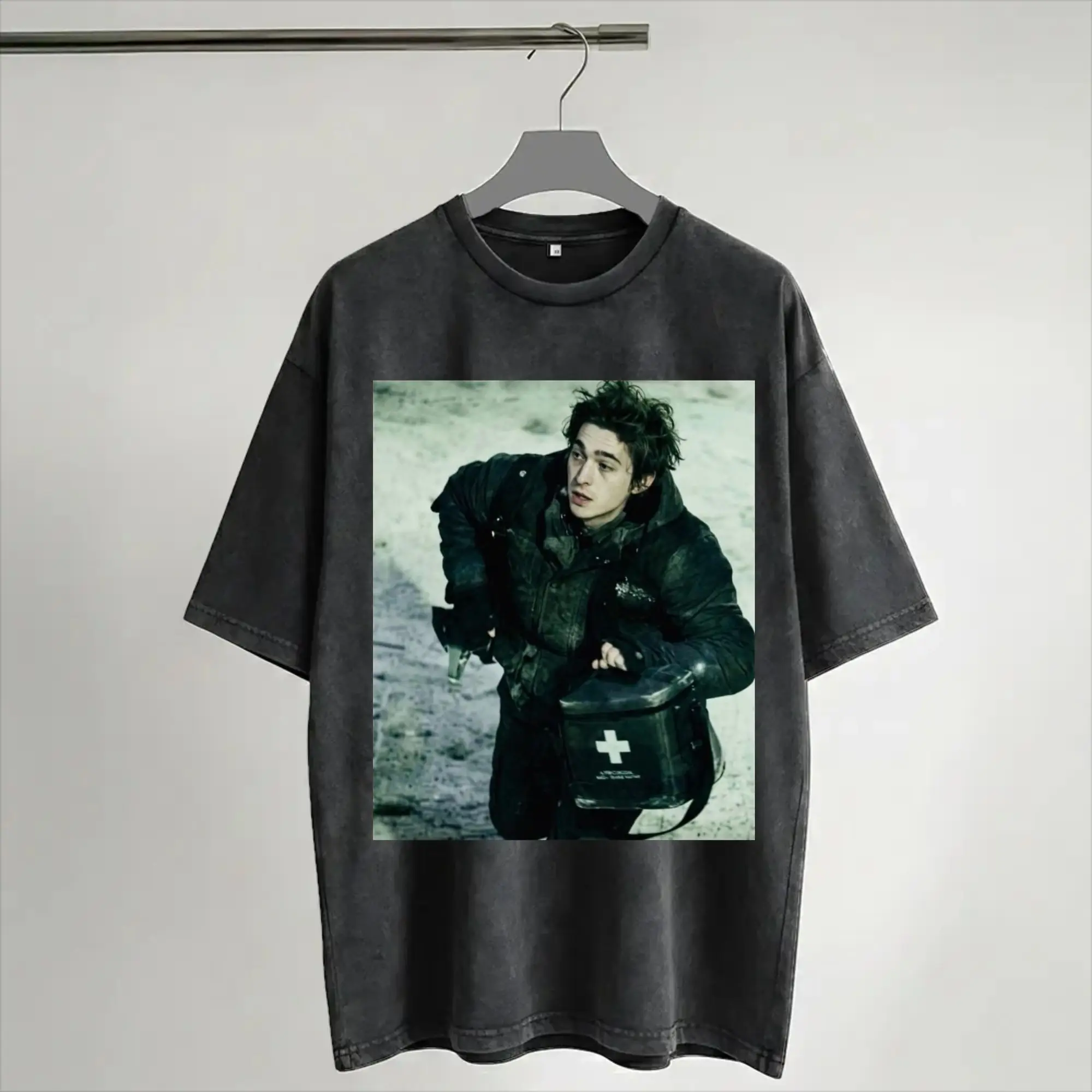 Bryan RE Austin Abrams T Shirt Hip Hop Washed Short Sleeve Street T-Shirt  Fashion for Men Women Streetwear Printed Tees