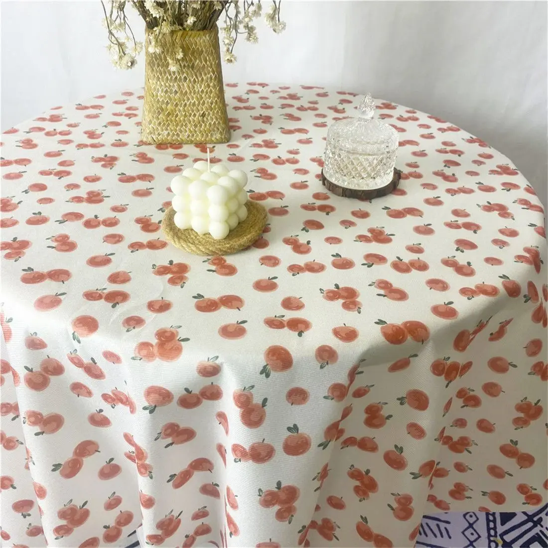 90cm Floral Tablecloth Cloth Art Book Tablecloth Student Desk Picnic Nordic Coffee Table Tablecloth Rectangular Circular Decor