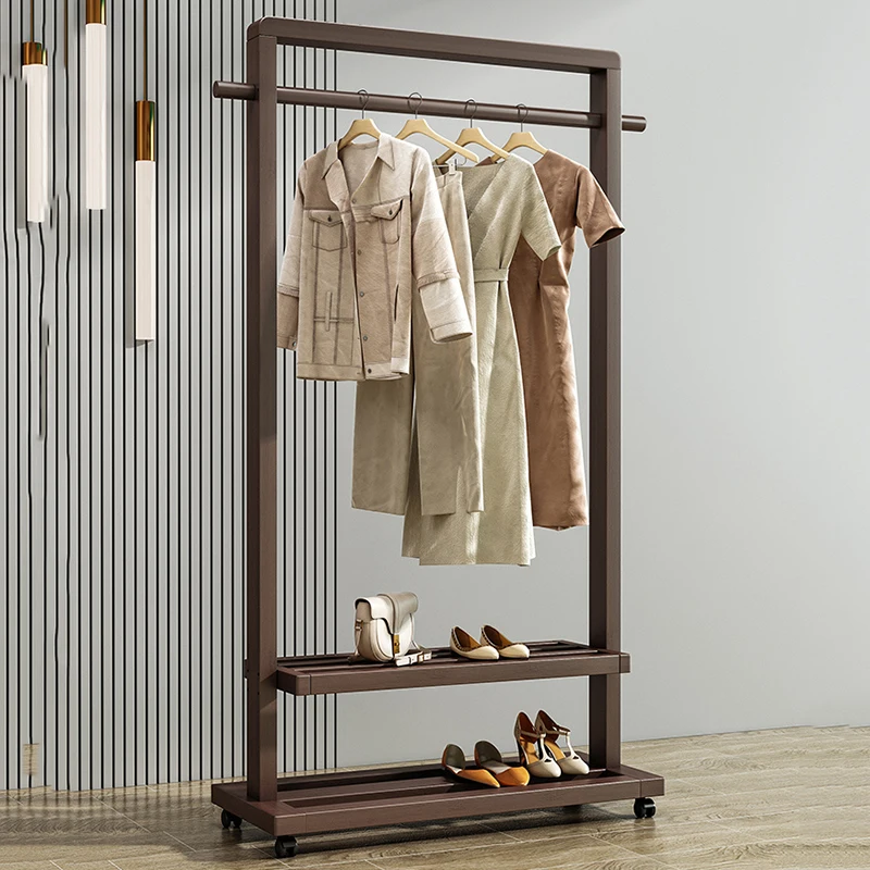 Shelf Library Cloth Rack Nordic Vintage Minimalist Kids Standing Bedroom Elegany Coat Racks Shop Kleiderständer Room Furniture