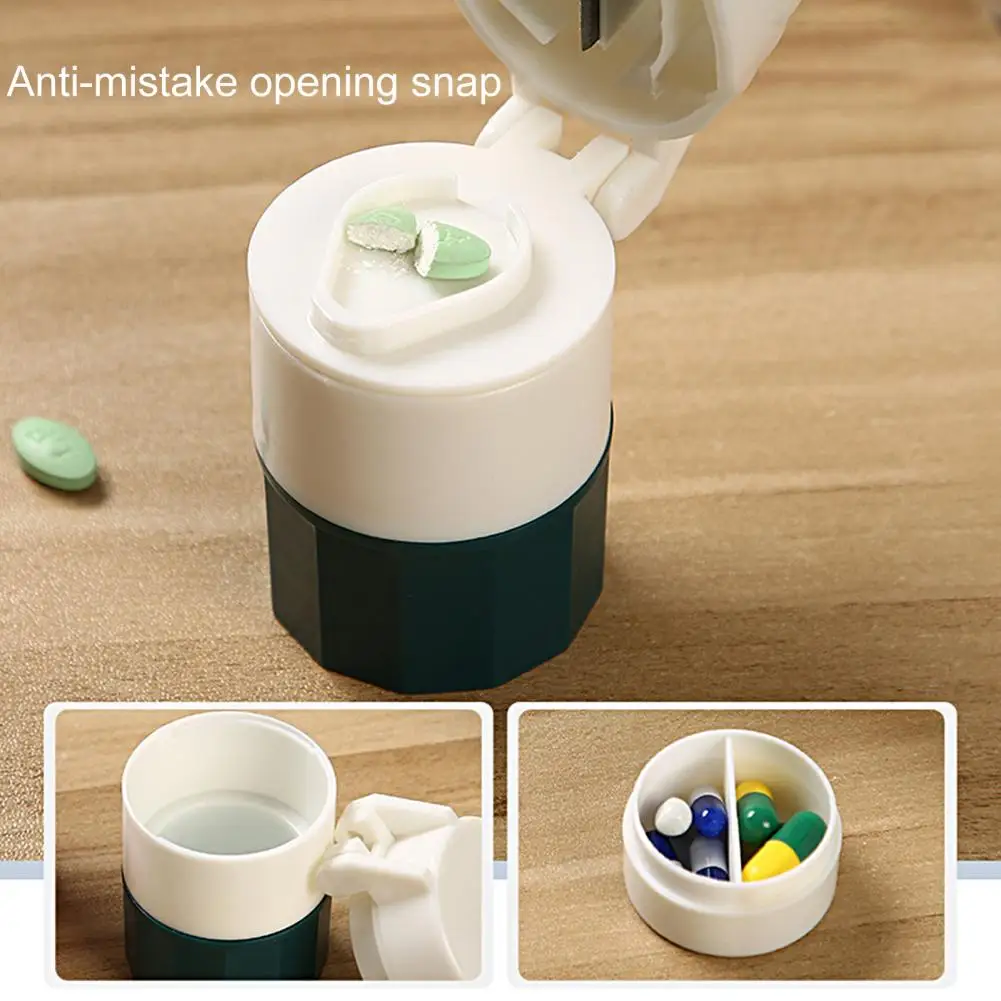 New Pill Container Compartment Buckle Sealing Portable Moisture-proof Multi-layers Grinder Splitter Tablet Cutter for Trip