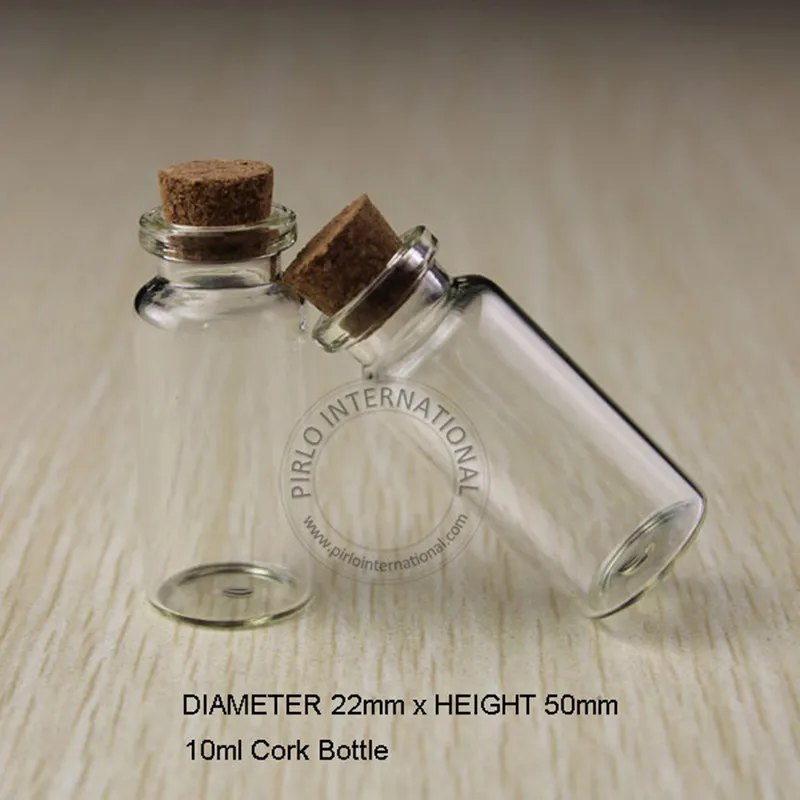 Wholesale 10ml Small Glass Bottles Vials with Corks Stopper Decorative Corked Tiny Mini Wising Glass jar For Pendants image 5